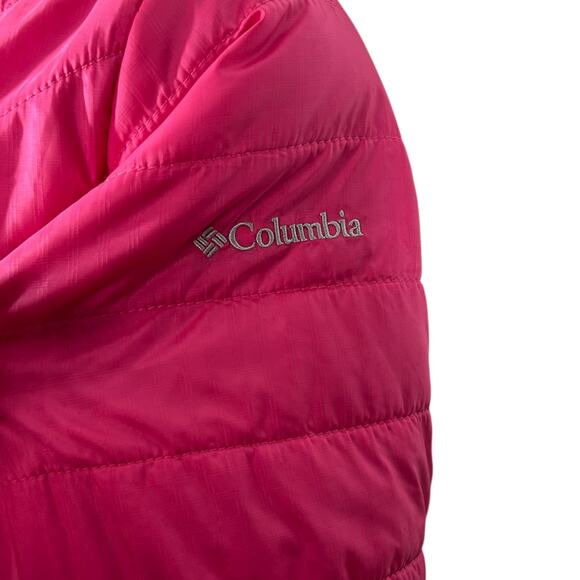 Columbia Omni-Heat Pink Chevron Puffer Jacket XL Women’s Winter Coat - Picture 6 of 10